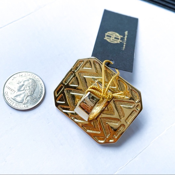 HOUSE OF HARLOW 1960 Coral & Black Art Deco Statement Ring - Picture 3 of 9